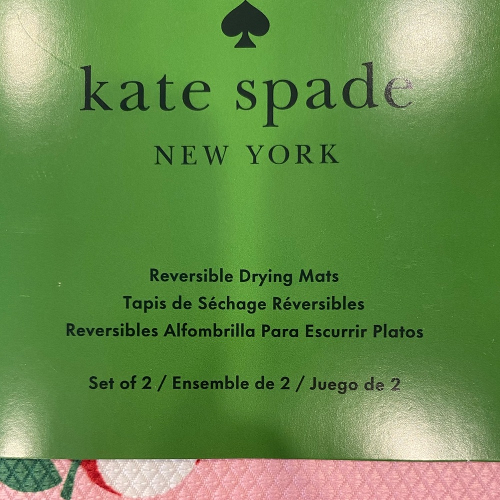 Kate Spade New York Kitchen Drying Mats Apples Set of 2 Reversible - Picture 2 of 6